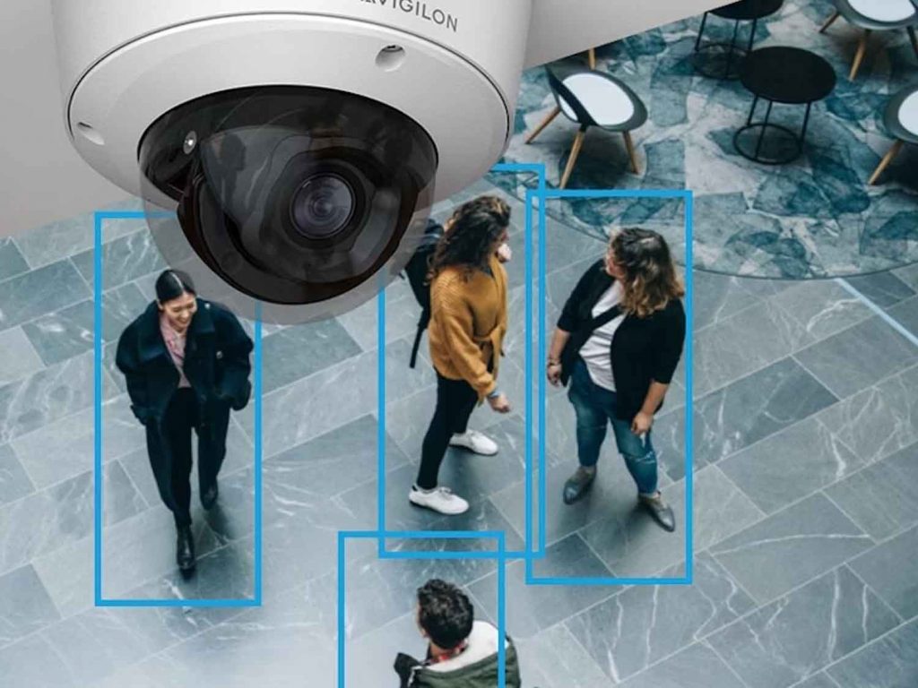 Modern surveillance camera with a focus on responsible use and secure configuration.